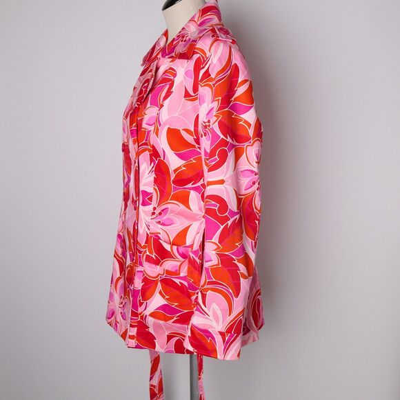 Pierre Cardin Jacket 12 Mod 60s 70s Retro Floral Belted Statement Groovy Artsy - Picture 12 of 14